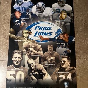 Detroit Lions Pride Of The Lions Ford Dealer Poster Barry Sanders 24 X 17